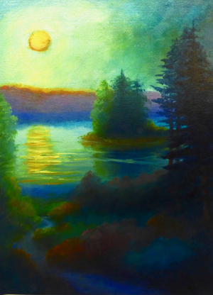 Winter Light, 2019 (oil on canvas) Nordic landscape