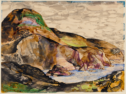 The Coast at Llangranog, 1951 (ink, watercolour and crayon on paper)