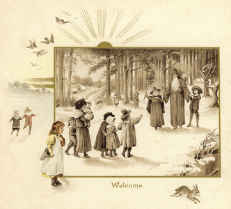 Illustration for The Coming Of Father Christmas (colour litho)