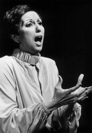 Susana Rinaldi Singing On The Scene Of The Theatre De La Ville In Paris January 3, 1978 (b/w photo)