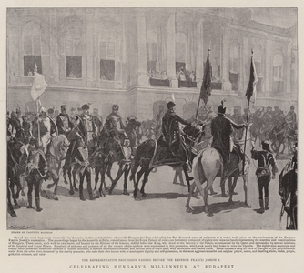 Celebrating Hungary's Millennium at Budapest (litho)