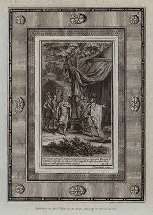 The Greeks sent Ulysses, Ajax and Phenix to Achilles, c.1780 (engraving)
