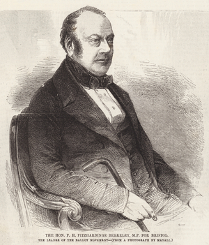 The Honourable F H Fitzhardinge Berkeley, MP for Bristol (engraving)
