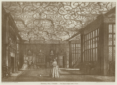 Bramhall Hall, Cheshire, The Drawing Room (litho)