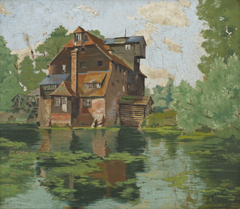 Houghton Mill, Cambridgeshire, 1929 (oil on board)