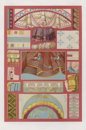 L'Ornement Des Tissus: I Century, Iers Siecles, I Jahrhundert (colour litho)