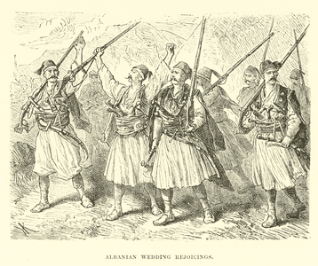 Albanian wedding rejoicings (engraving)