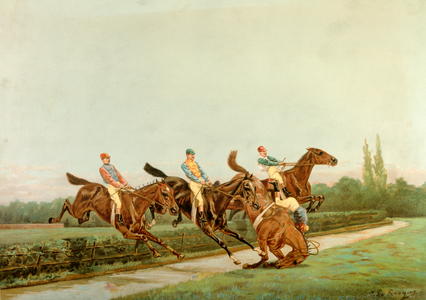 Chevaux et Jockeys, 20eme siecle (illustration)