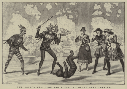 The Pantomimes, "the White Cat" at Drury Lane Theatre (engraving)