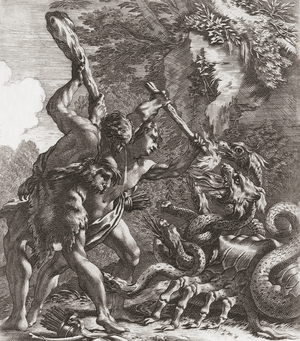 Hercules and the Hydra. (print)
