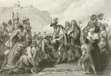 Charles II landing at Dover (engraving)