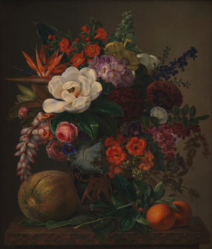 Flowers in a Vase, Sorrente 1834 (oil on canvas)