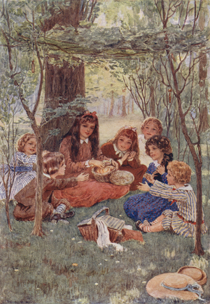 Illustration for What Katy Did At Home (colour litho)