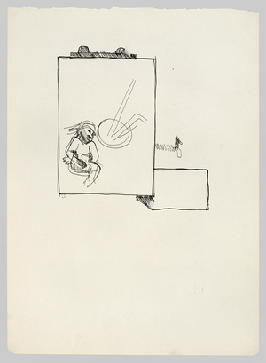 Drawing for Large Interior, Paddington, 1968-69 (ink on paper)