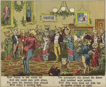 Tabby's Party (colour litho)