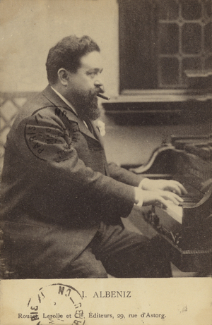 Isaac Albeniz, Spanish pianist and composer (1860-1909) (b/w photo)