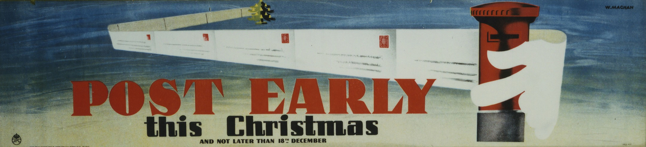 Post early this Christmas, 1945 (colour litho)