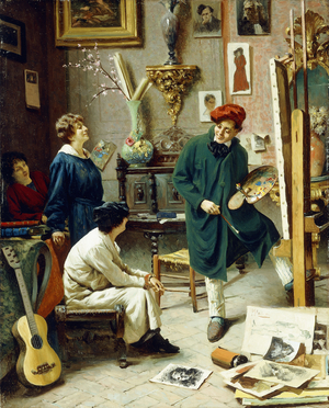 The Artist's Studio,  (oil on canvas)