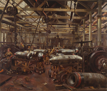 Shop for Machining 15-inch Shells, 1918 (oil on canvas)