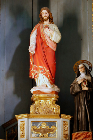 The apparitions of Jesus Sacred Heart to Saint Margaret Mary Alacoque. Evora. Portugal.