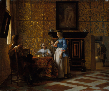 Leisure time in an elegant Setting, c.1663-65 (oil on canvas)
