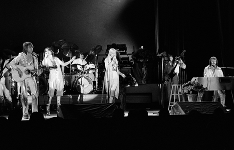 Oslo 19770128. The pop group ABBA on stage during the concert in Ekeberghallen …, 1977 (photo)