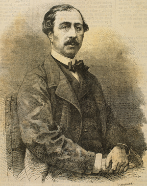 Lucien-Anatole Pre?vost-Paradol (1829-1870), French journalist and essayist, Portrait (engraving)