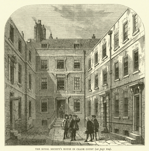 The Royal Society's house in Crane Court (engraving)