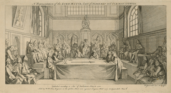 A representation of the Lord Mayor, court of Aldermen and Common Council (engraving)