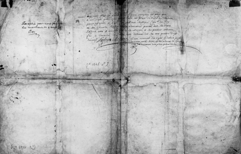 Manuscript document for the free transfer of the place of Vendome to the parisian city by LuisXIV the king of the France and his architect and adviser Jules Hardouin-Mansart, on april 7th 1699