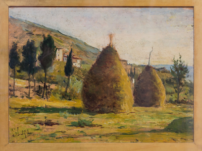 Haystacks in the Sun, c.1890 (oil on board)