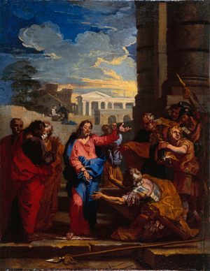 Christ and the Centurion, sketch for the painting formerly in the nave of the Chartreux church, circa 1690 (oil on canvas)