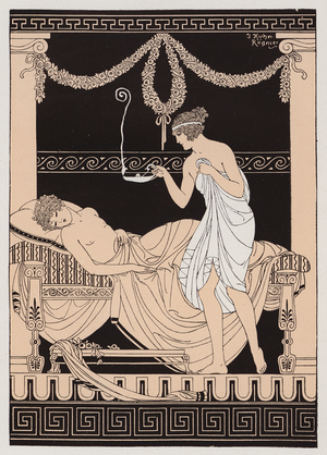 Eros and Psyche (colour litho)