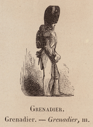 Le Vocabulaire Illustre: Grenadier (engraving)