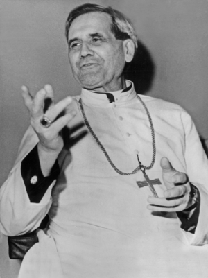 Cardinal Leger On His Arrival In Dakar December 20, 1967 (b/w photo)