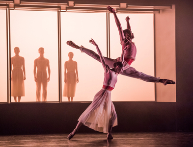Brandon Lawrence (He) and Delia Mathews (She) in Embrace by George Williamson, Sadler's Wells, June 2018 (photo)