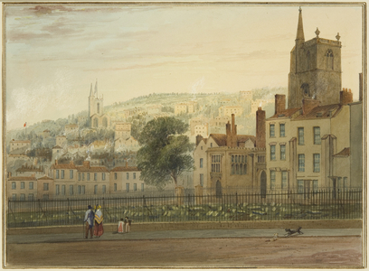 View from St James's Churchyard (pencil & watercolour on paper)