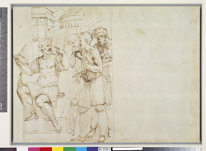 The Judgement of Zaleucus, c.1511 (pen & ink on paper) (verso of 3552300)