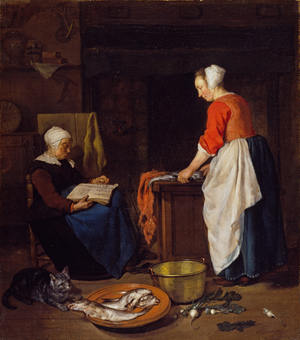 An Old Woman Asleep,  c.1657-62 (oil on canvas)