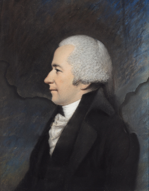 General Alexander Hamilton (pastel on grey paper)