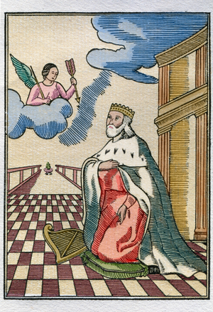 Joan Rois de Corella (1435-1497), Valencian poet and humanist, Psalter (engraving)