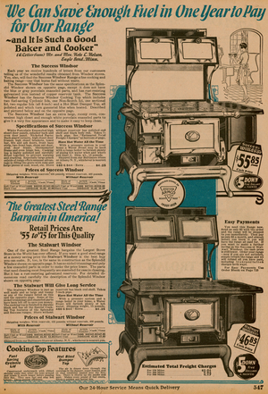 Page from Montgomery Ward catalogue, Fall and Winter 1927-28 (colour litho)