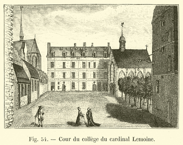 Cour du college du cardinal Lemoine (engraving)