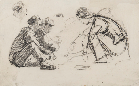 Seated figures (pencil on paper)