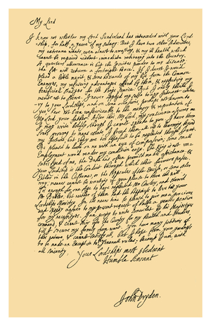 Autograph: John Dryden, 1682.