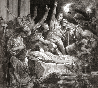 The death of Verginia, or Virginia, from Ward and Lock's Illustrated History of the World, pub. c.1882
