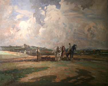 Ploughing, 1926 (oil on canvas)