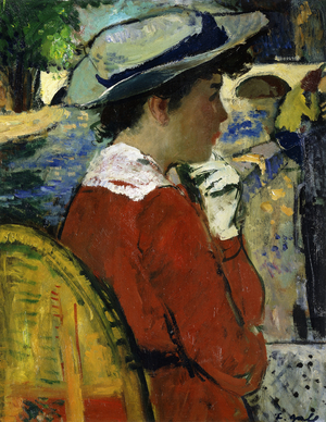 Eugenie on the cost of the Seine; Eugenie sur les frais de la Seine, c.1946-47 (oil on board)