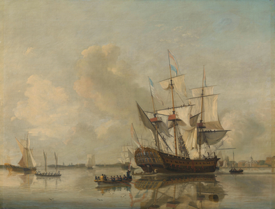 The Navy's Frigate 'Rotterdam' on the Maas off , 1807 (oil on canvas)