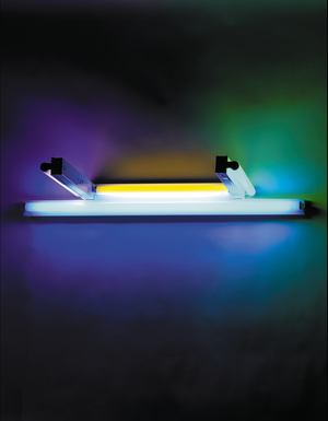 Untitled (for Eric Zetterquist), 1990 (blue, pink, yellow & green fluorescent lights)
